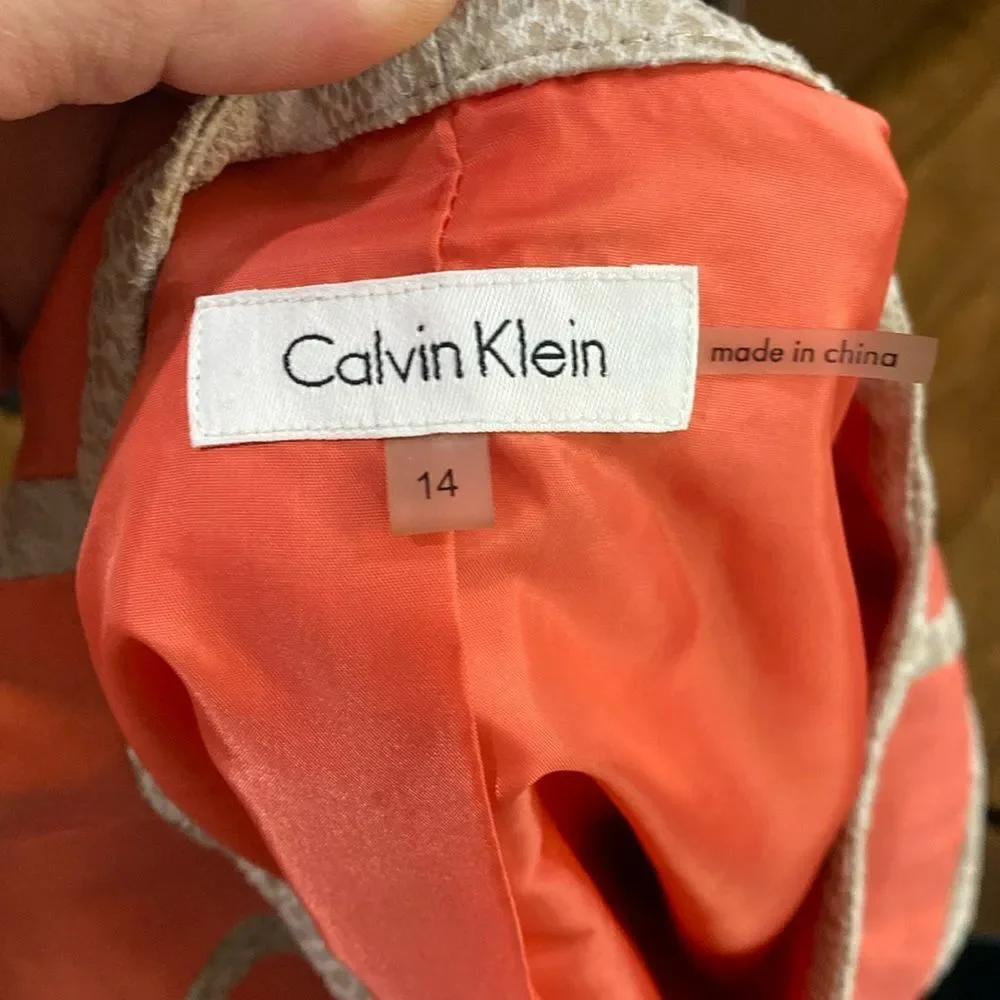 Calvin Klein Peach Full zip Blazer Jacket Coat Python Print Trim